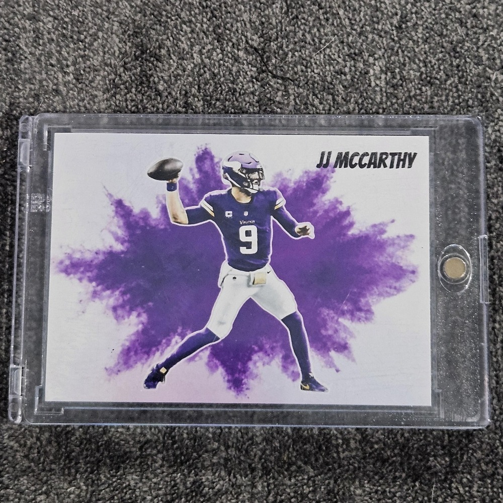 J.J McCarthy CUSTOM Colorblast Football Card